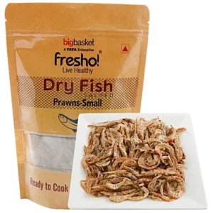 fresho! Dry Fish Prawns-Small, Salted, Cleaned & Cut, 80 g